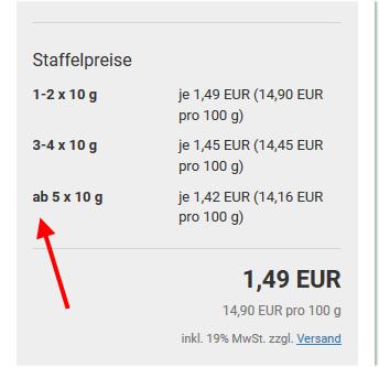 Staffelpreise optisch anpassen