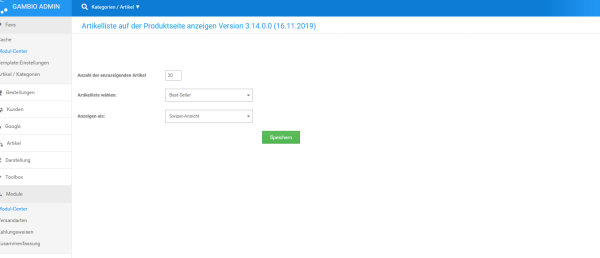 Admin-Ansicht für Artikelliste auf den Produktseiten anzeigen ab Version 3.14