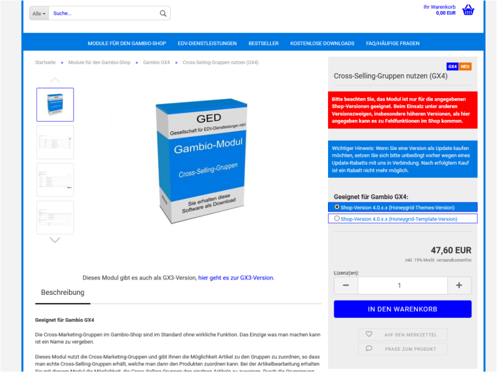 Artikelansicht für das Modul "Eigene Ribbons"