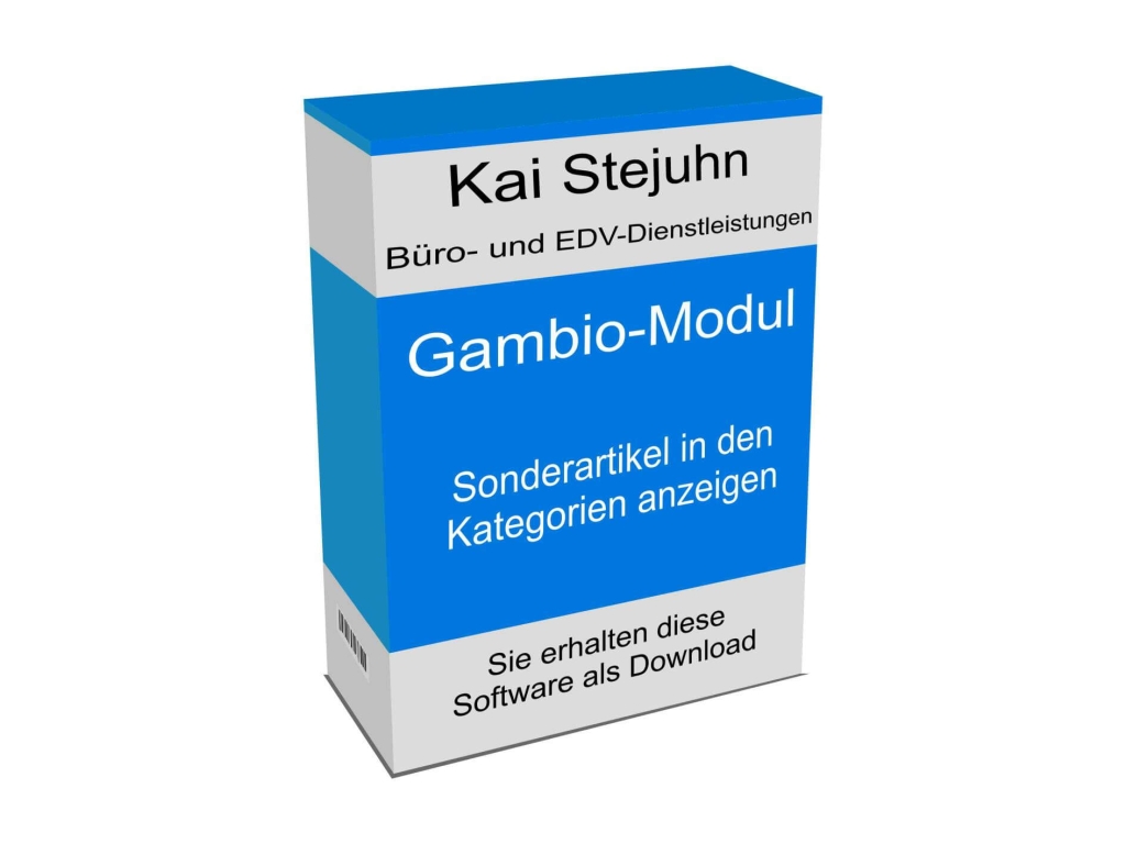 Verkaufsbox für Sonderartikel in den Kategorien anzeigen Verkaufsbox für Sonderartikel in den Kategorien anzeigen
