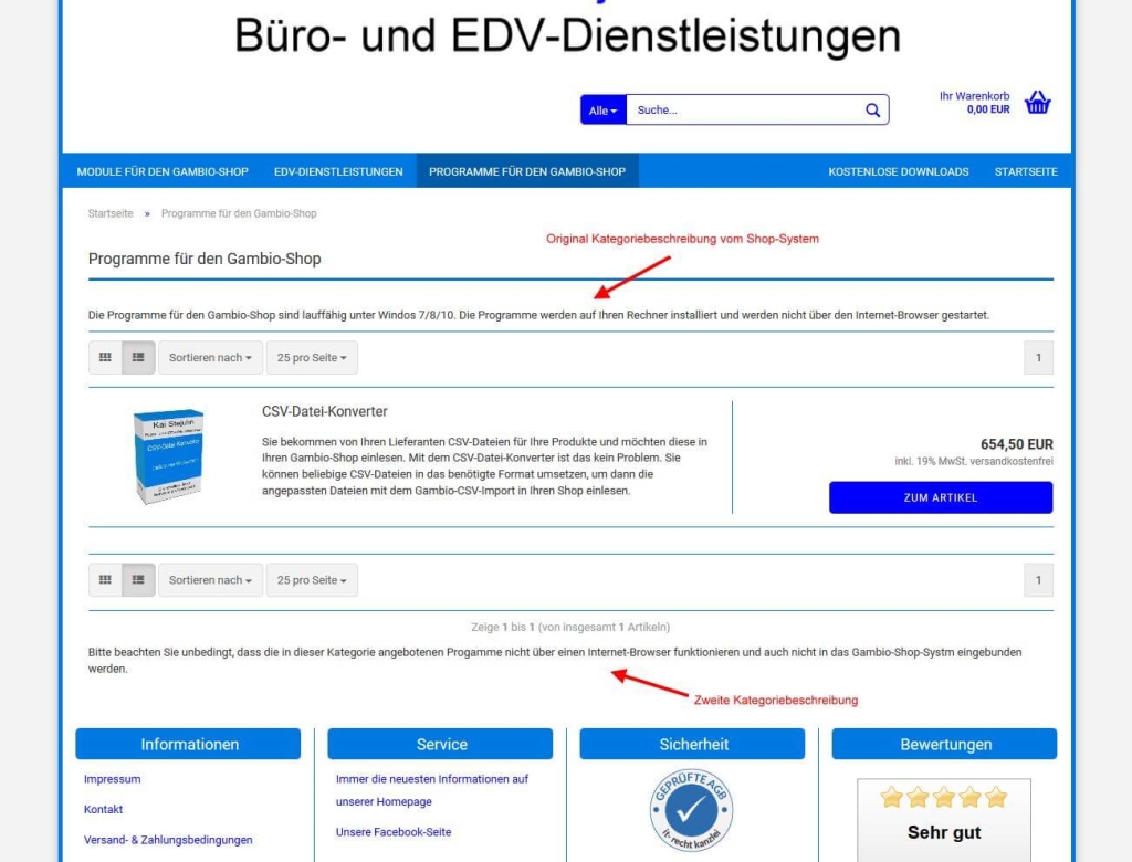 Shopansicht für zweite Kategoriebeschreibung Shopansicht für zweite Kategoriebeschreibung